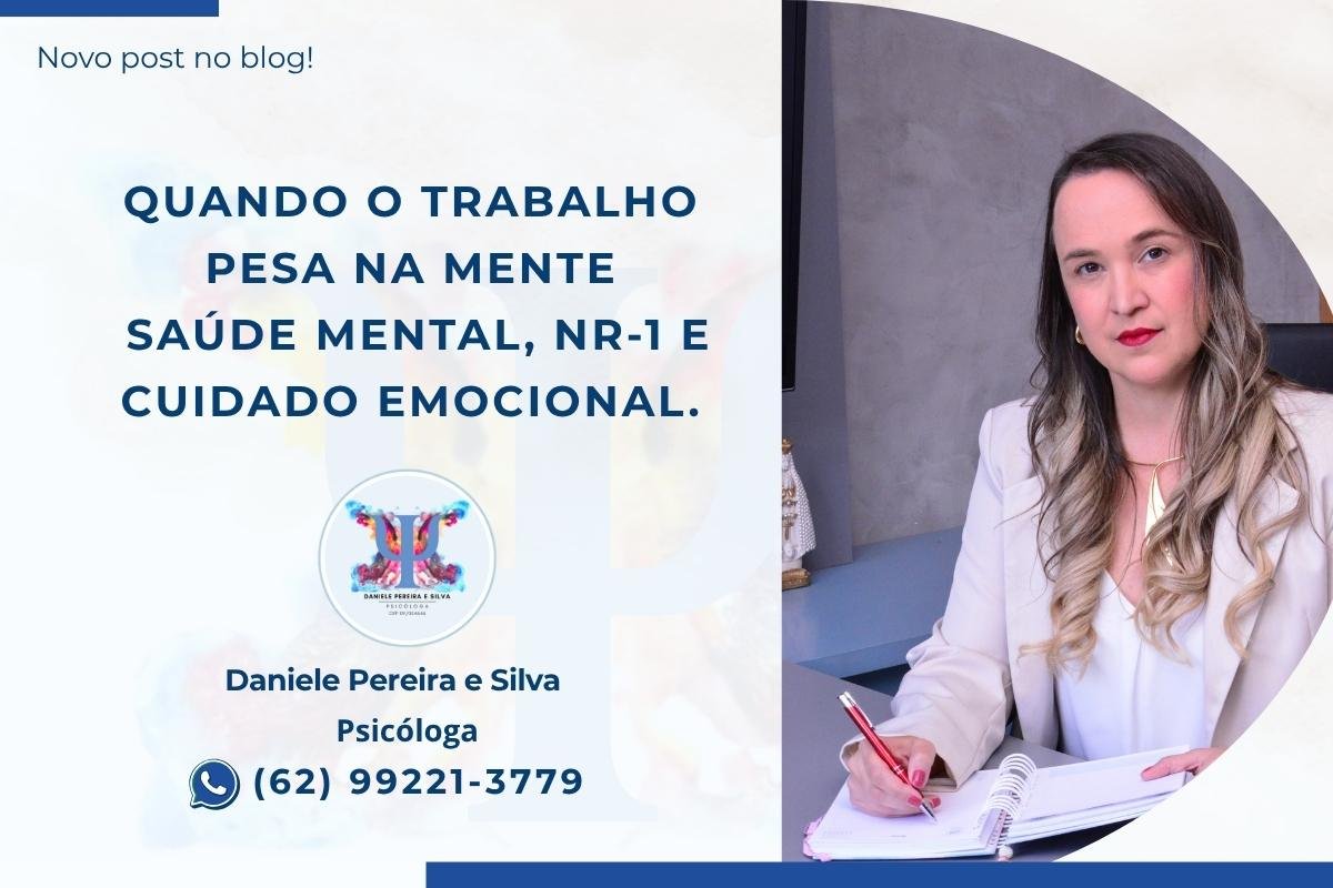 Saúde mental no trabalho e NR-1 com psicóloga em Goiânia